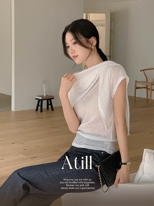 [3way💛/활용도만점/숄set] 아틸 반넥 캡소매 플리츠 블라우스(하객룩/출근룩)