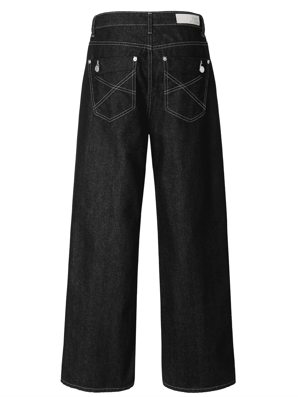 Western Raw Wide Denim Pants (indigo black)