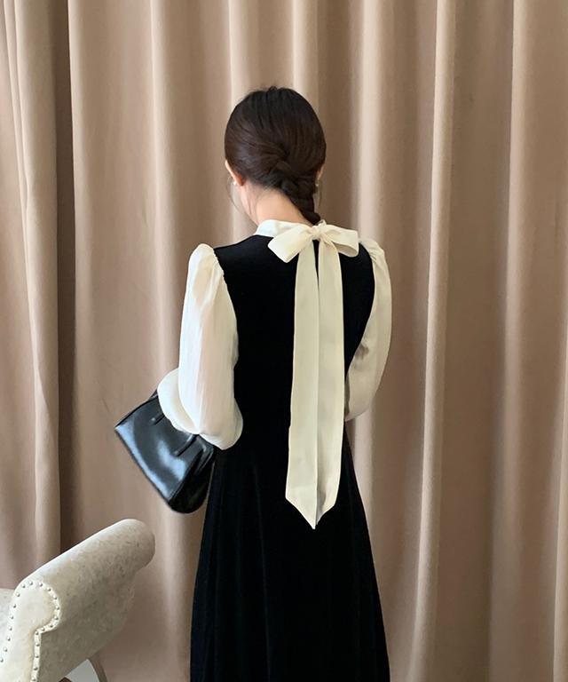 [연말룩/하객룩추천] 칼린 벨벳원피스 롱원피스 원피스