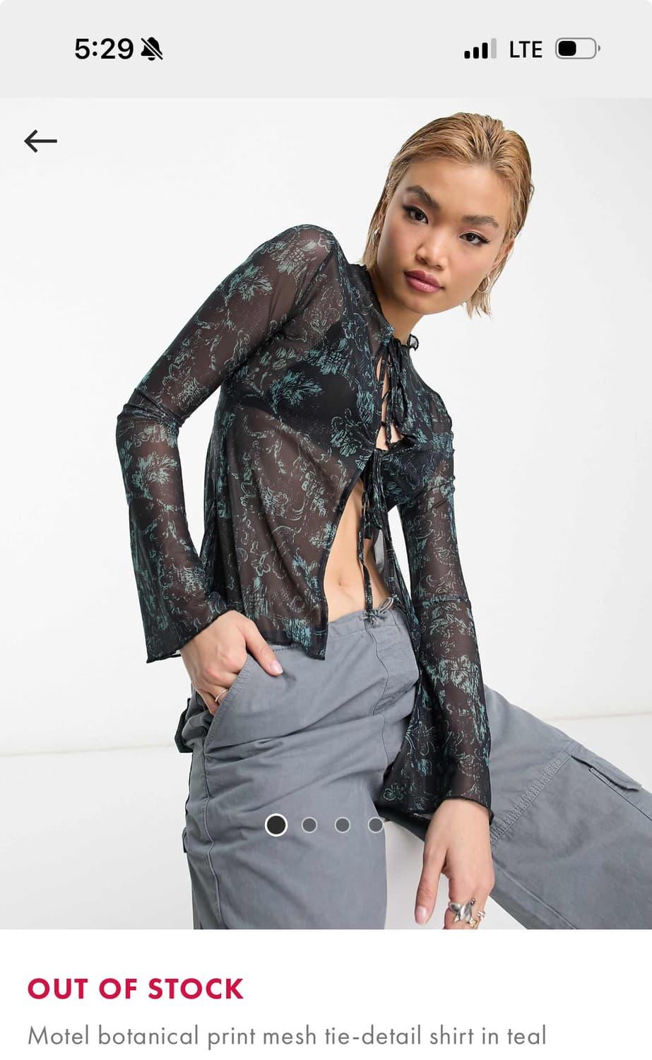 Motel botanical print mesh tie-detail | 후루츠패밀리