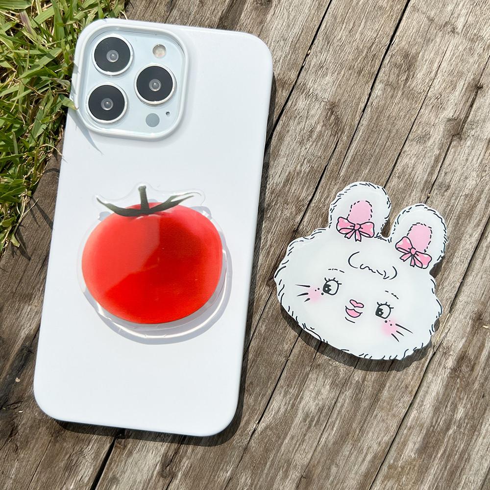 [무배] 새빨간 토마토 토끼 아크릴 에폭시 그립톡 음식 과일 동물 스마트톡