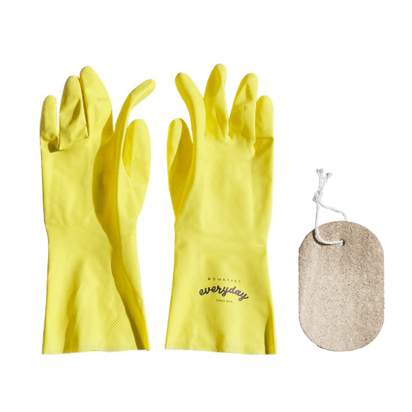 보마켓 고무장갑수세미 세트 옐로우