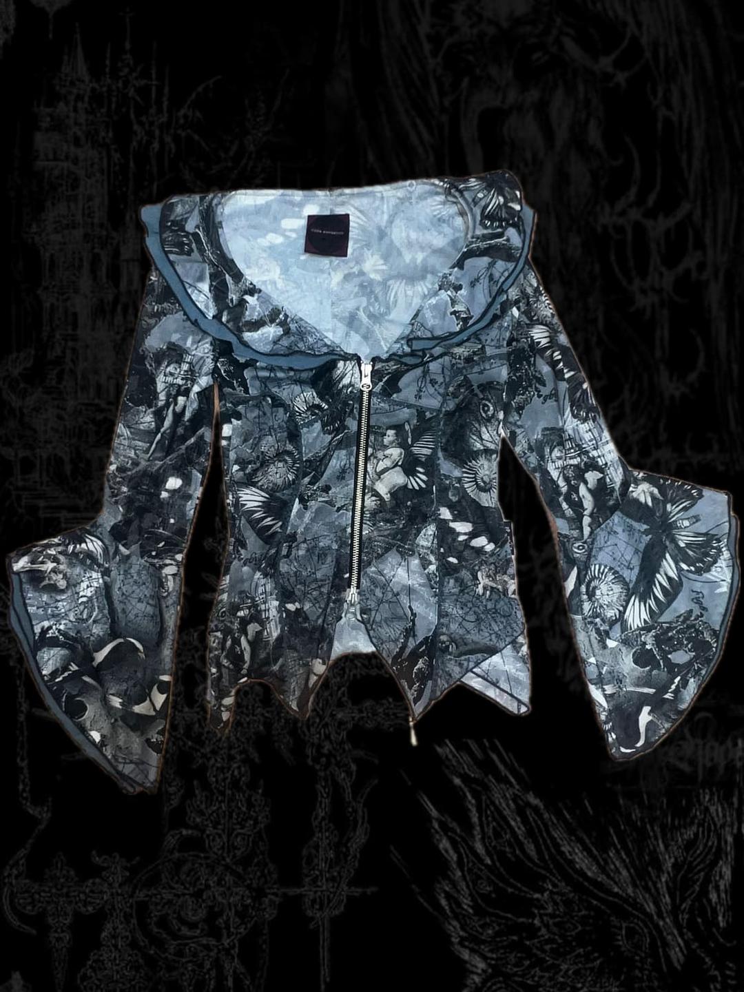 오즈온 Ozzangelo 고스펑크 레이스 카라 집업 블라우스 | 후루츠패밀리