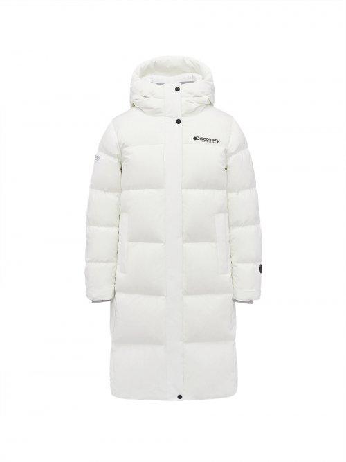 레스터G 여성 RDS 구스다운 빅로고 롱패딩 (WHITE)