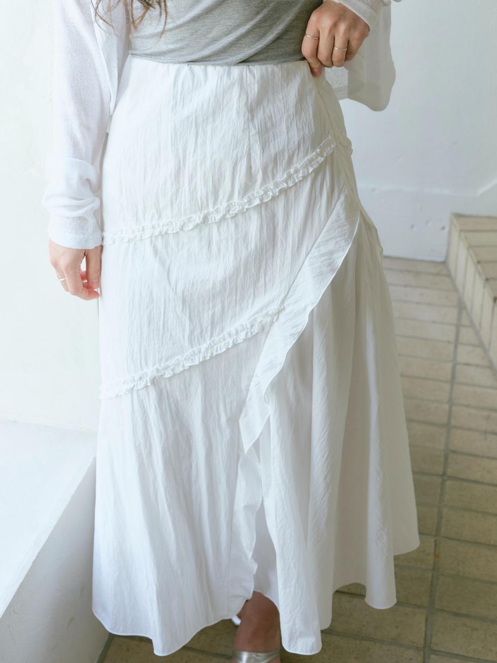 RUFFLE LONG SKIRT (2color,2size)