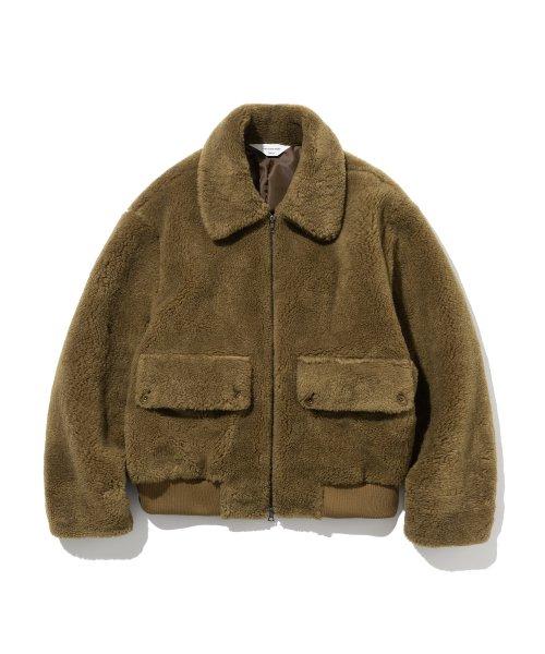 shearing aviator jacket sand