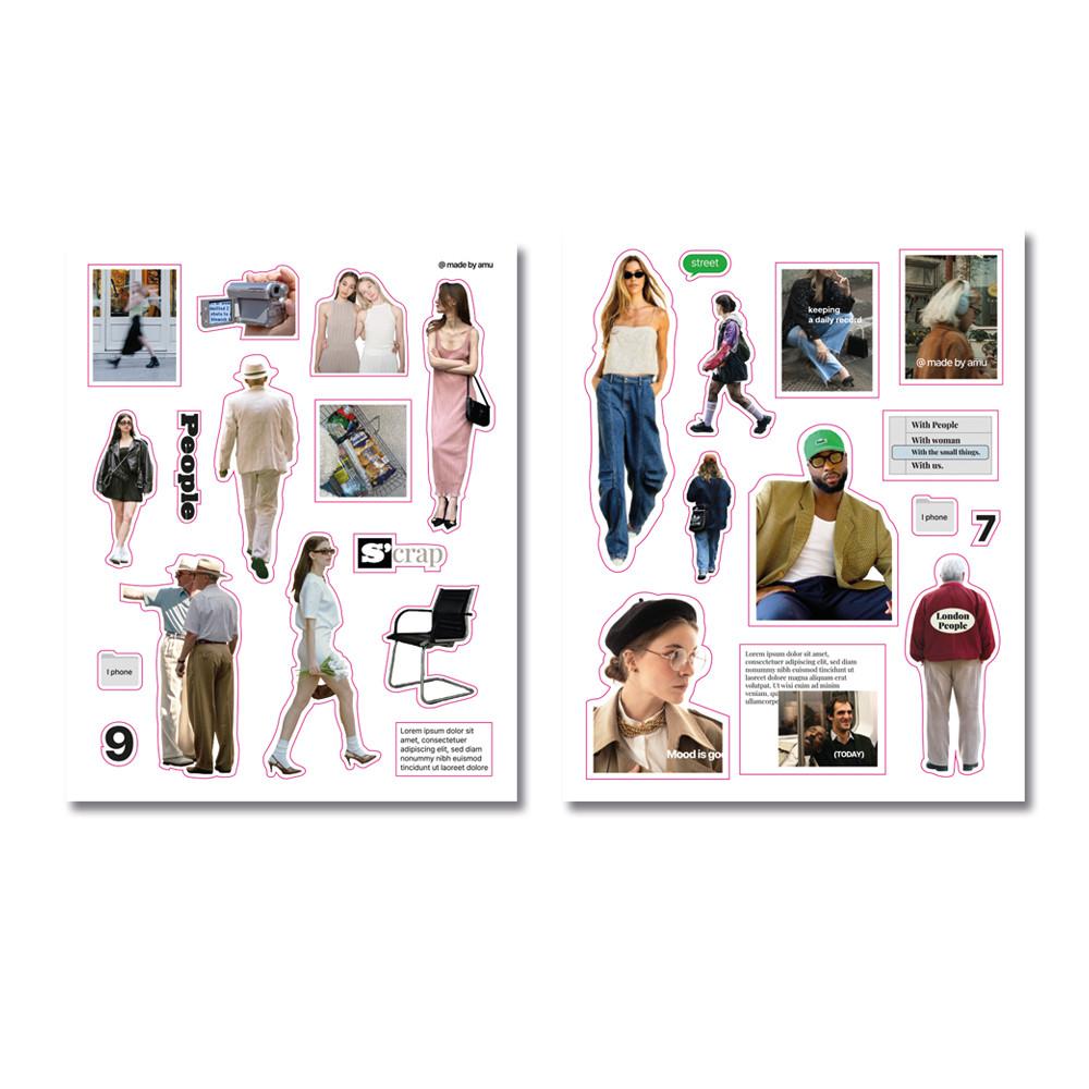 [오블러뮤] 스트릿 피플 오브제 스티커 2type