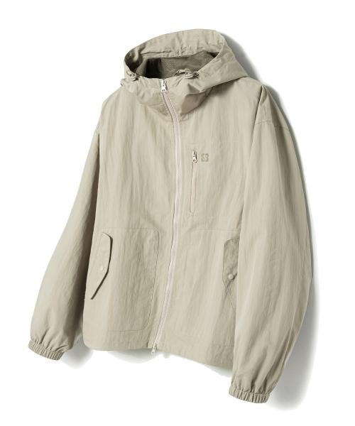 후디드 마운틴 나일론 점퍼 - 카키 베이지