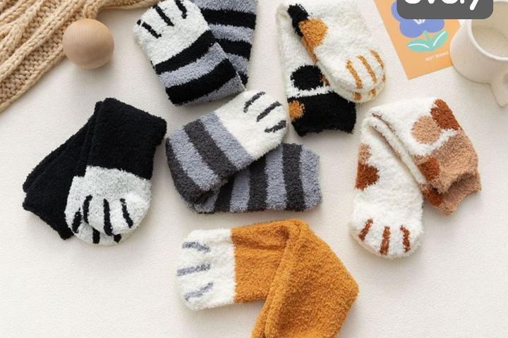 롱 수면양말 겨울철필수품 고양이 3 color 극세사 임산부양말 기모양말 크리스마스선물