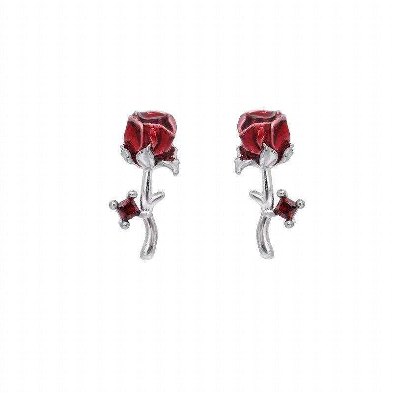 Forbidden Rose Red & Blue Earrings