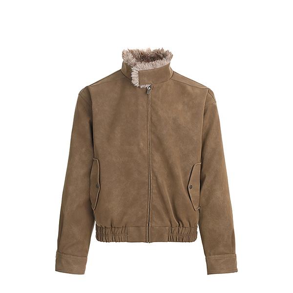 Classic Shirring Pintuck 2Color Suede Fur Jacket (4793)