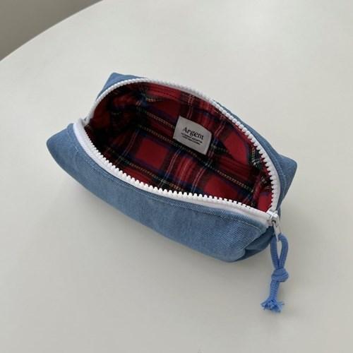 Argent square pencil case - denim medium