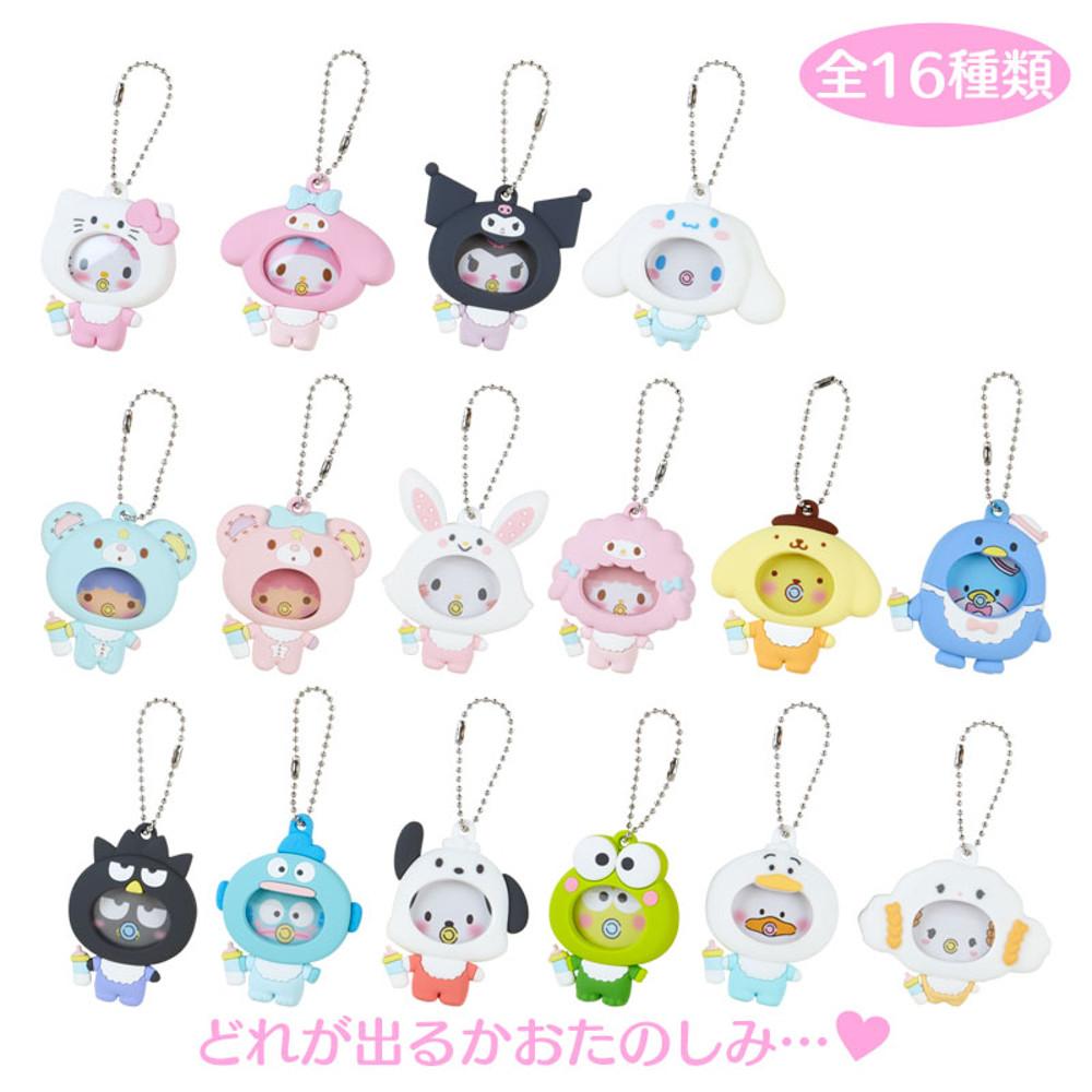 SANRIO 산리오 캐릭터즈 시크릿 포토 배지 마스코트 페이스 키홀더 키링 캔뱃지 랜덤 1개입