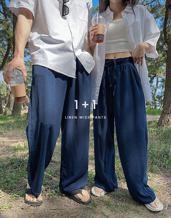 [1+1/7만장돌파](UNISEX) 썸머 린넨 핀턱 와이드 팬츠