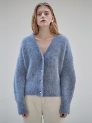 22WN angora cardigan [BL]