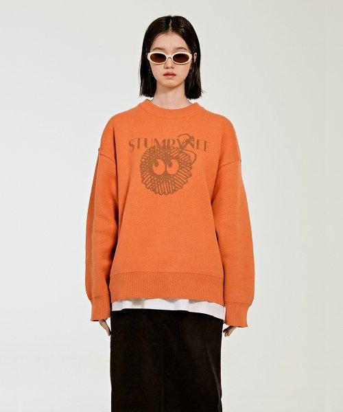 DUST CHARACTER ROUND KNIT_ORANGE