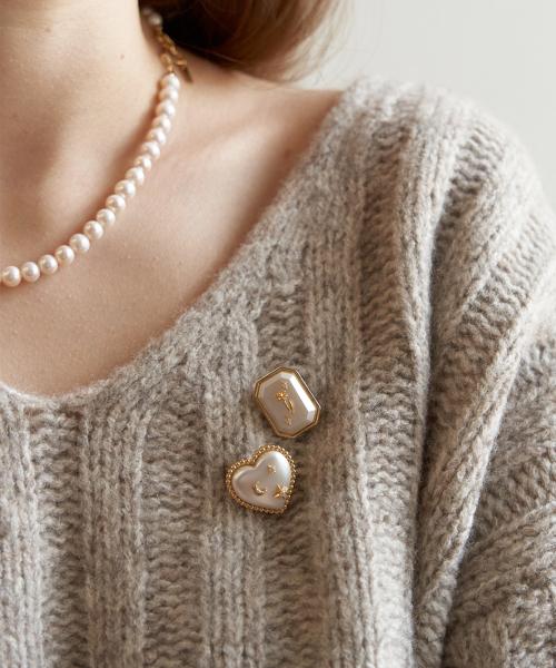 스퀘어 앤티크 로즈 브로치_BCH0092