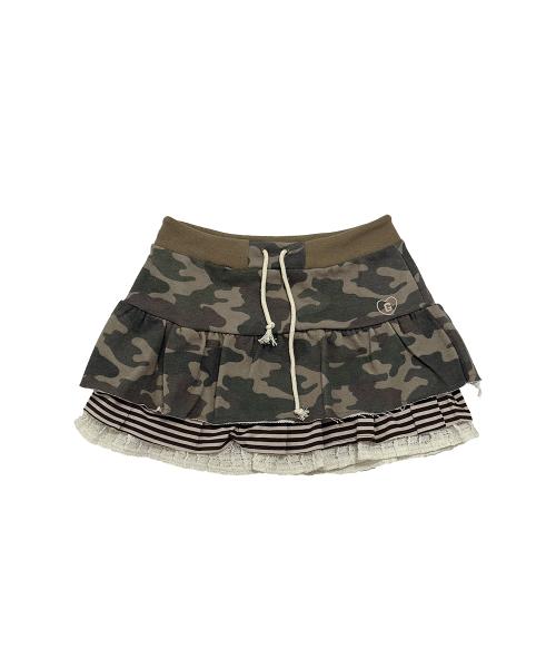 CAMO LAYERED SKIRT [CAMO]