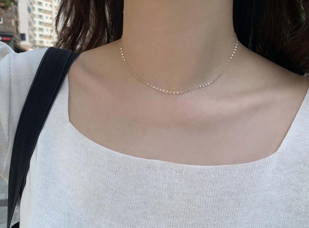 실버925 여리 체인 초커 목걸이 (실버,골드)