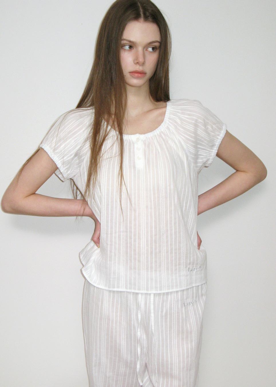 Sweet Summer Cotton Pajama set - White