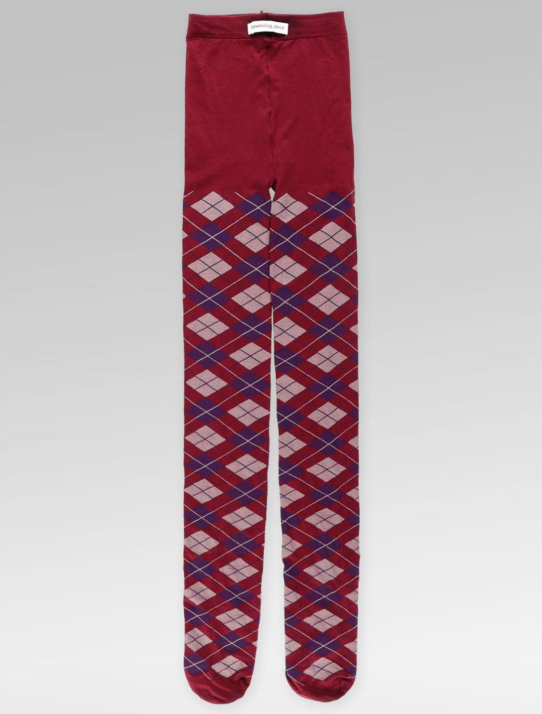 ARGYLE STOCKINGS [BURGUNDY]