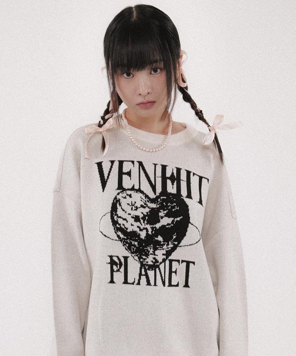 BLACK PLANET 자카드 니트[IVORY]