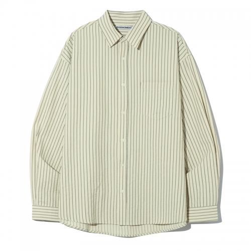 Resort Striped Shirt Cream Beige