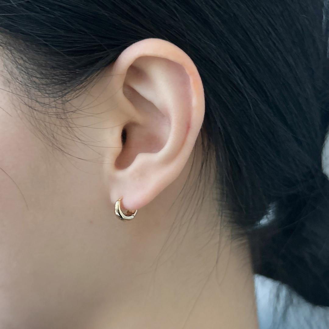[무배/은침💍] 미니 라운드 볼드 원터치 귀걸이 링귀걸이 10mm 골드 실버