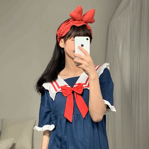 🚀당일출고[반팔,긴팔/세트할인] 백설공주 원피스 파자마 세트 파자마파티 공주 잠옷 여행 잠옷세트 리본 세안밴드 최저가 귀여운 사계절 시원한 텐셀 스판 잠옷 상하세트