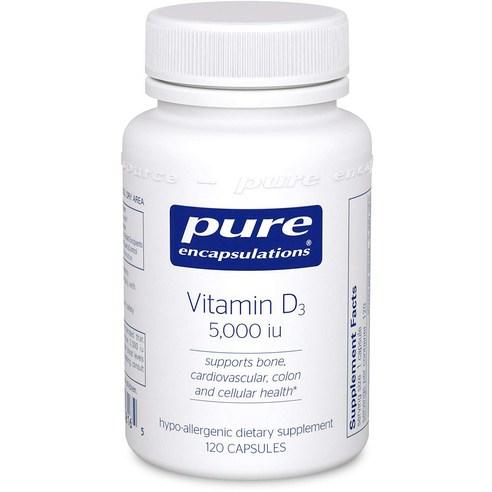 퓨어인캡슐레이션 비타민 D3 5000 IU 캡슐, 120정, 1개 - 비타민D | 쿠팡