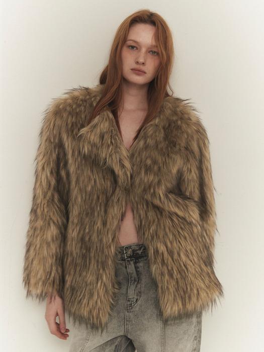 EMMA FAUX FUR JACKET_BEIGE