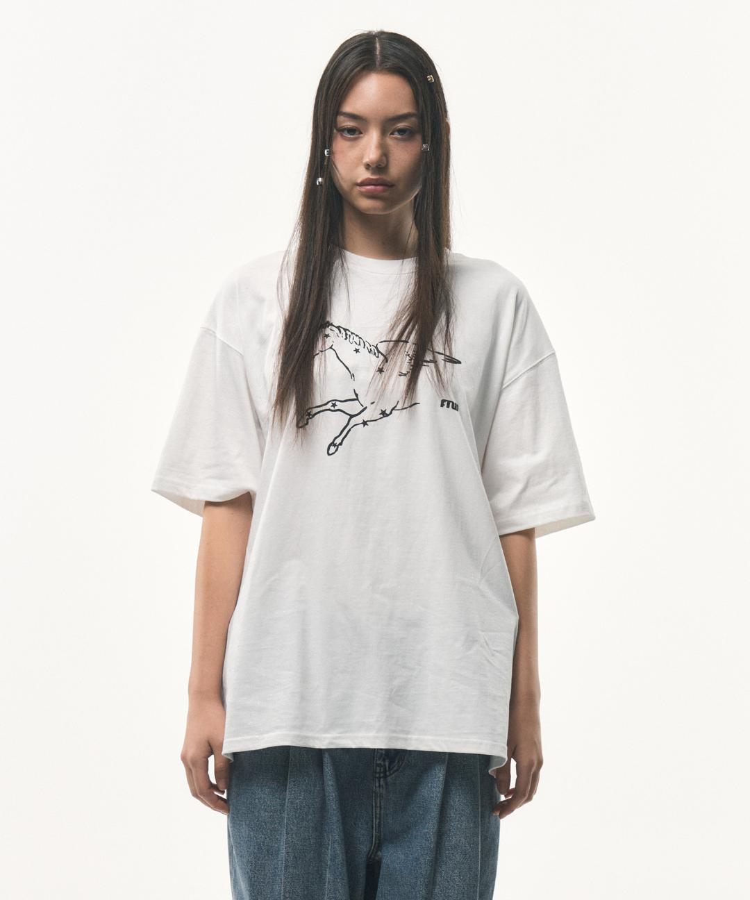 glitter horse T-shirt (White)