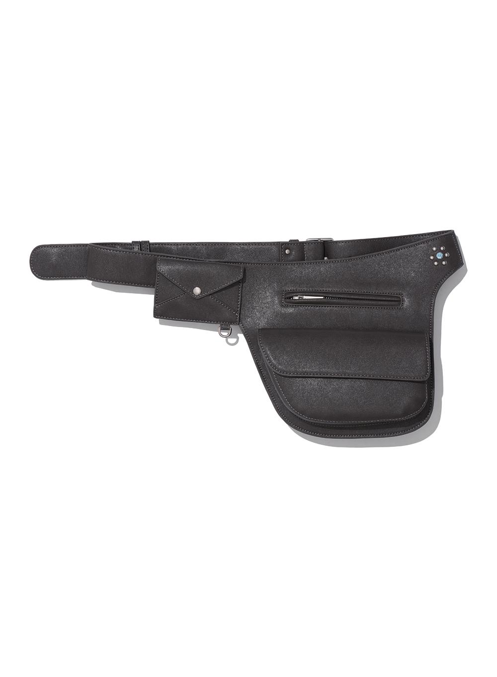 [WOMEN] LAYERED HOLSTER POCKET BELT_CHARCOAL