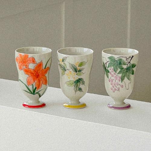 누에종 빈티지 세라믹 술잔