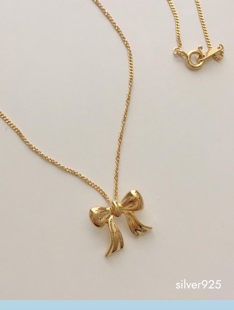 vintage ribbon necklace (silver925)