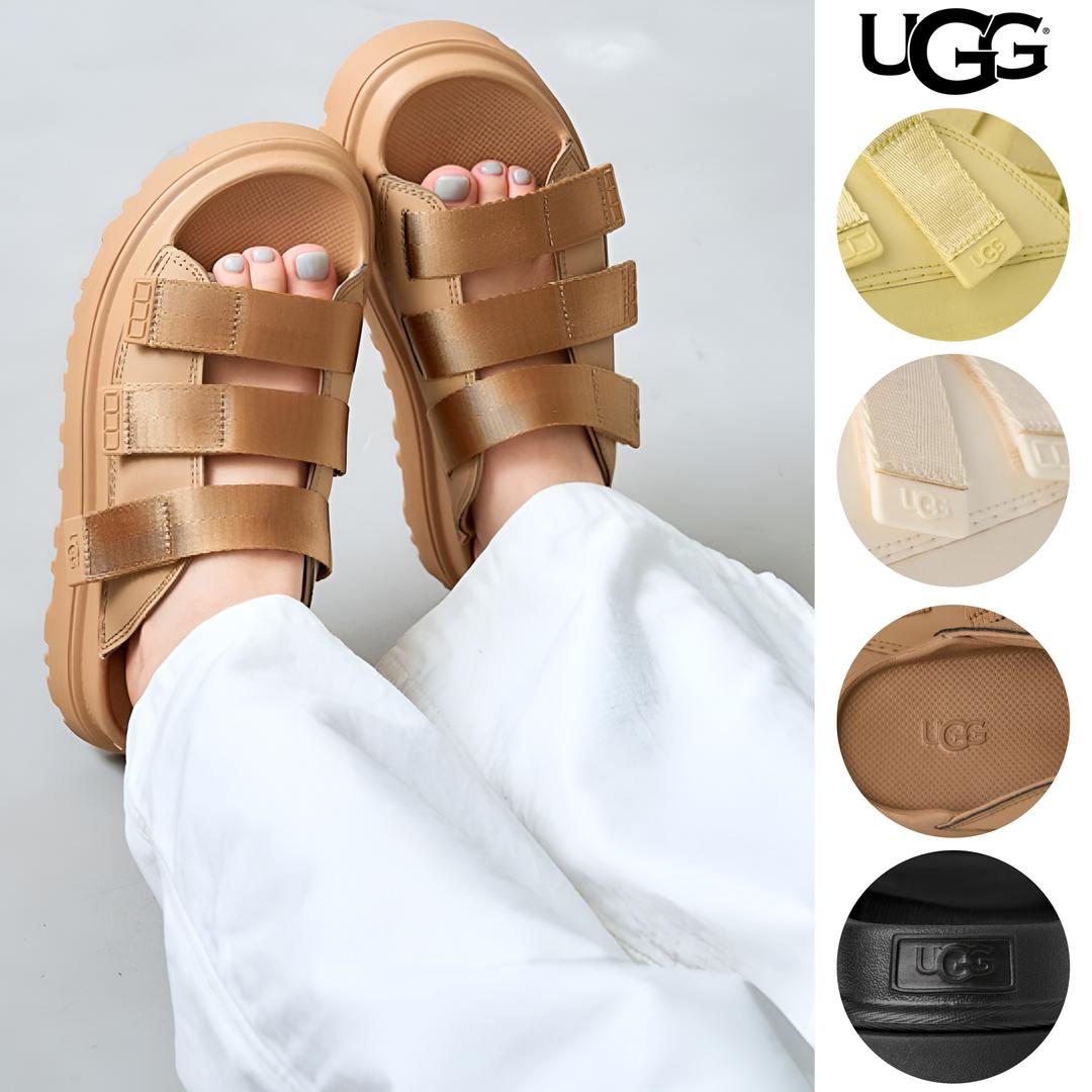 UGG 어그 골든글로우 플랫폼 스트랩 골드 애플 블랙 자스민 다크 샌드