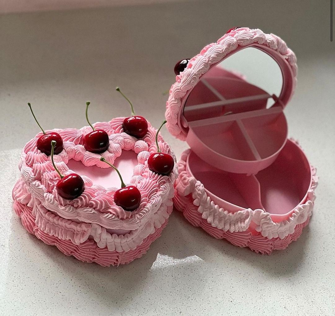 Cherry fake cake jewellery box