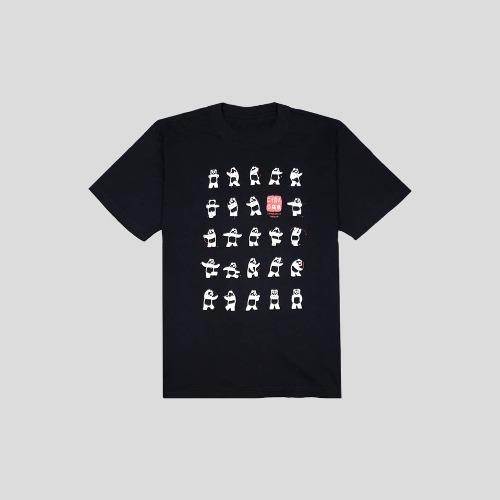 빈티지 블랙 태극권팬더 반팔 티셔츠  SIZE M