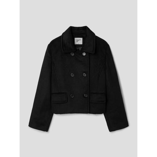 더블 숏 재킷  블랙