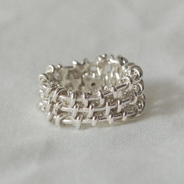 Crochet Knit Ring (3 lines)