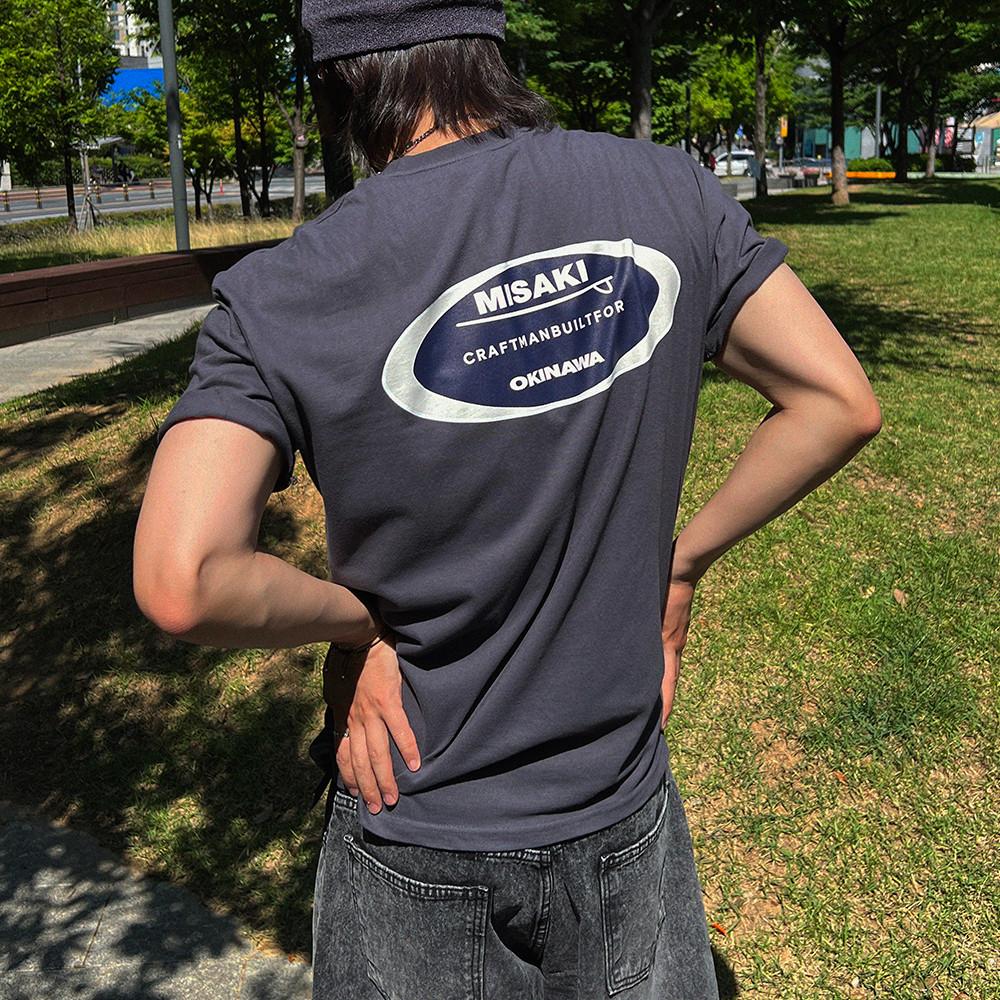 MISAKI 머슬핏반팔 남자프린팅반팔티