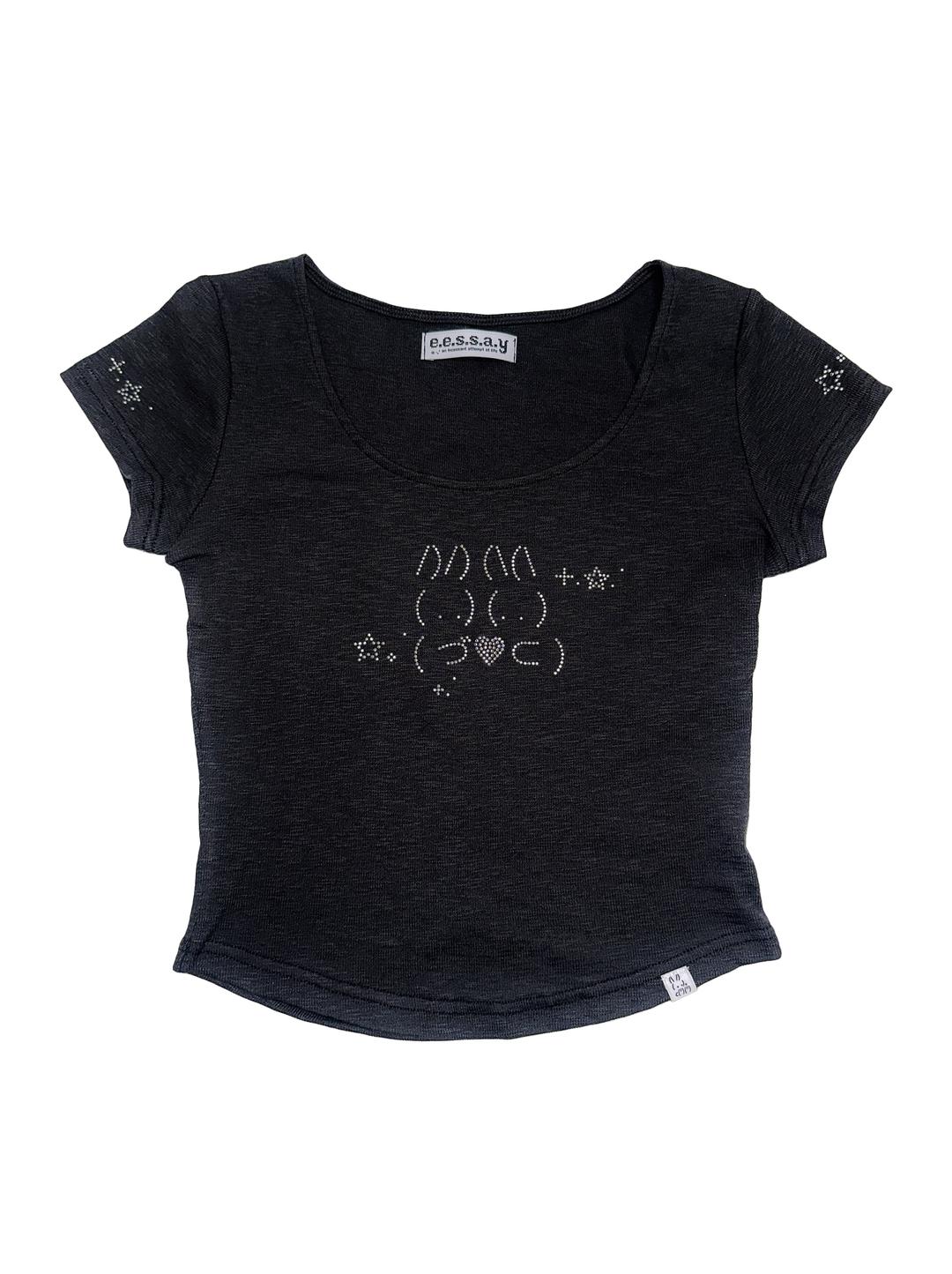 T.K RABBIT T SHIRT - BLACK