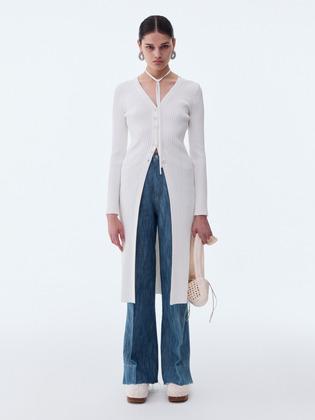 LONG KNIT CARDIGAN DRESS (OFF WHITE)