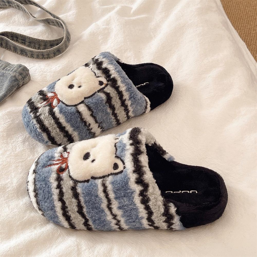 겨울 2컬러 곰돌이 털슬리퍼