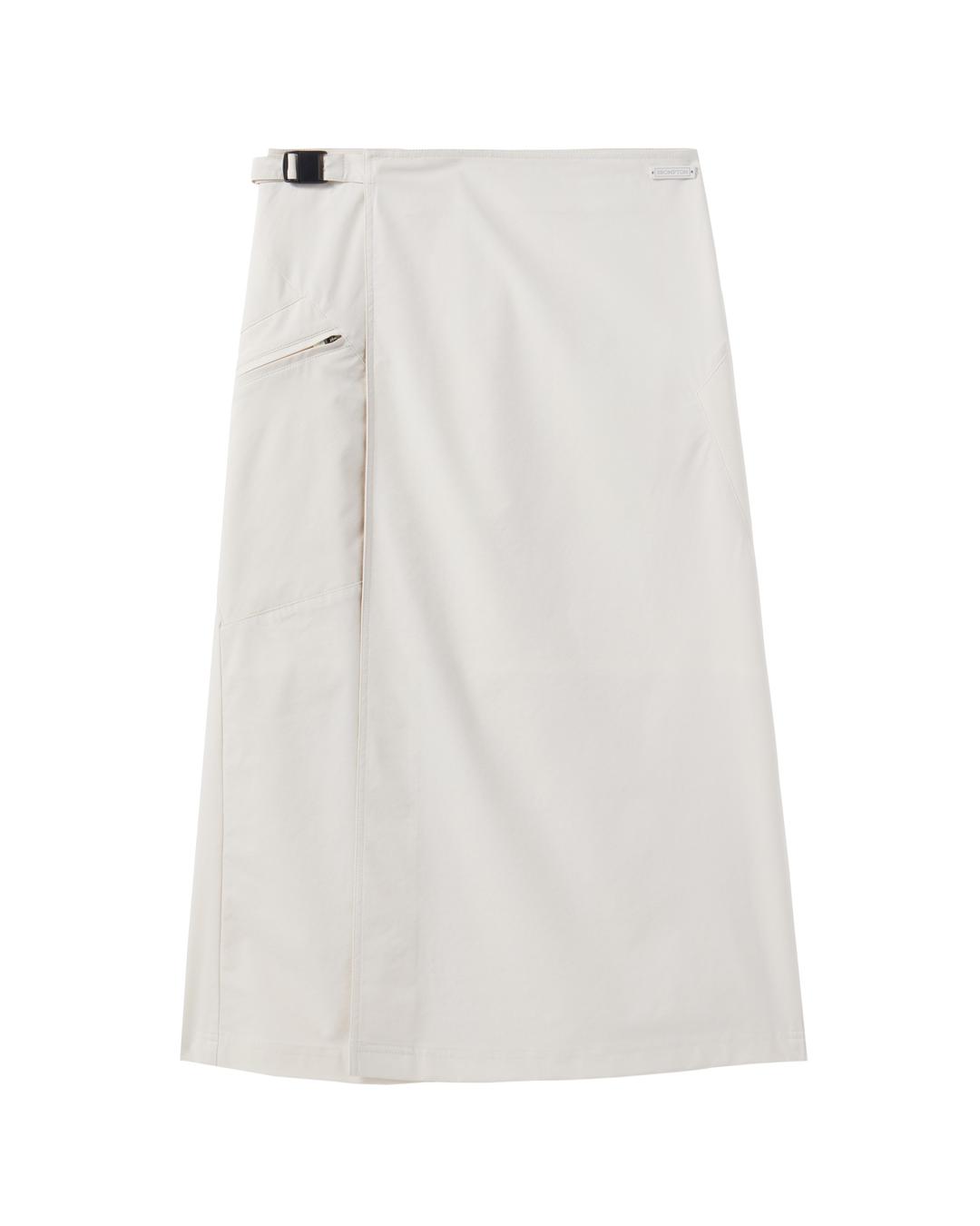 W NYLON SET UNBALANCE POCKET WRAP MIDI SKIRT - IVORY