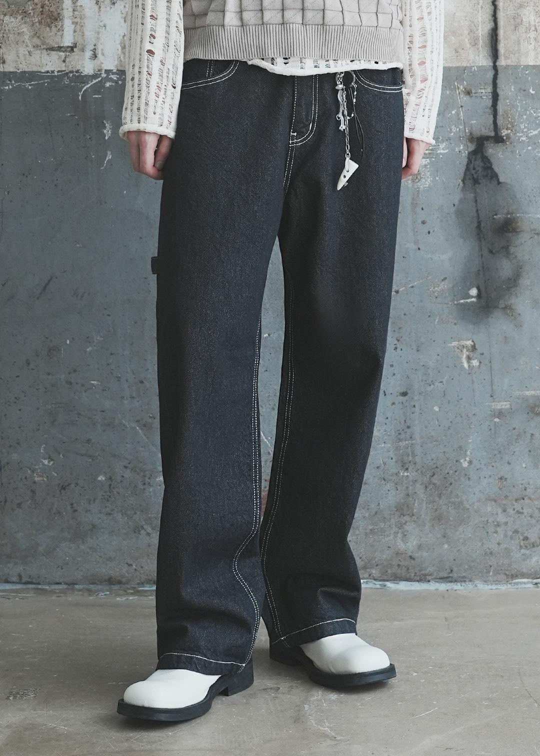 M216 이염 없는 생지 데님 팬츠_진청