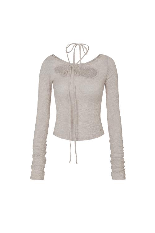 WRINKLED ORCHID TOP beige