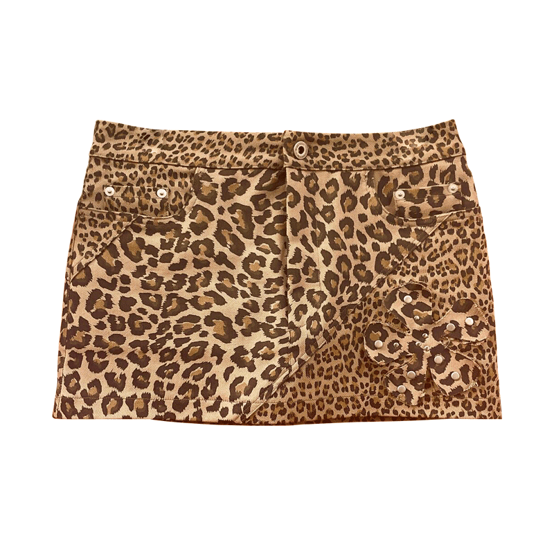 [STILL LETHARDY] LEOPARD FLOWER SKIRT