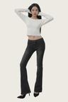 Dark chocolate low rise jeans