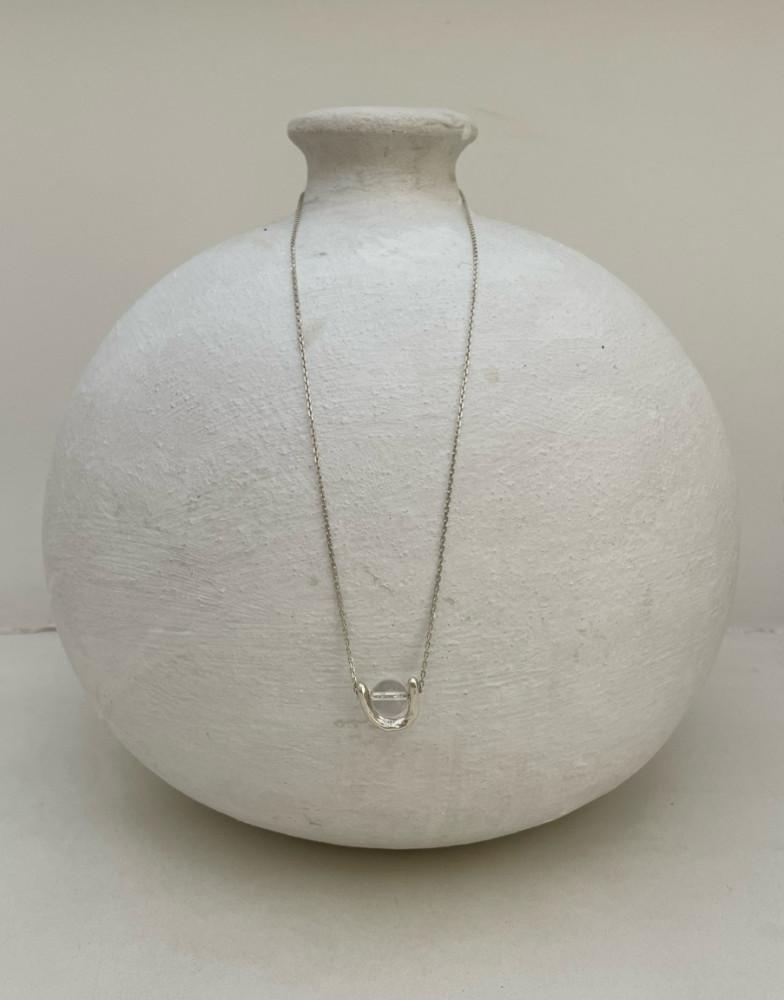 [당일] 실버925 Quartz hoof necklace 백수정 원석 팬던트 목걸이 데일리 심플 은목걸이